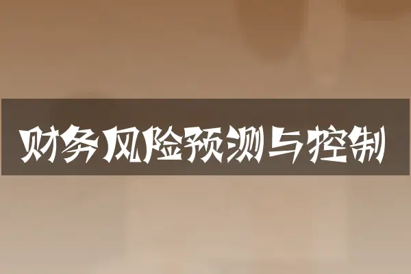 财务风险预测与控制