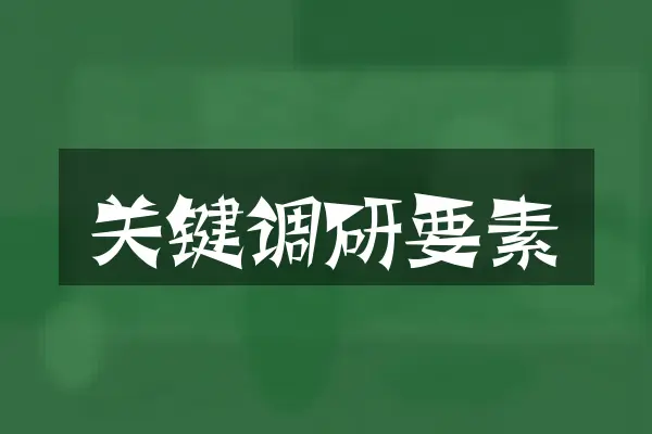 关键调研要素