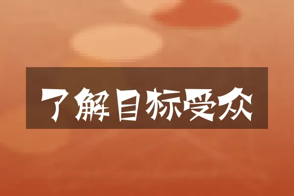 了解目标受众