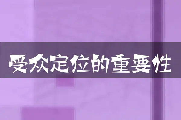 受众定位的重要性