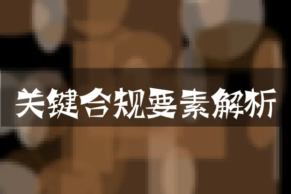 关键合规要素解析