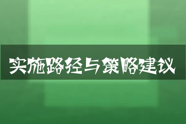 实施路径与策略建议