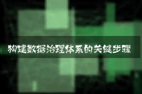 构建数据治理体系的关键步骤