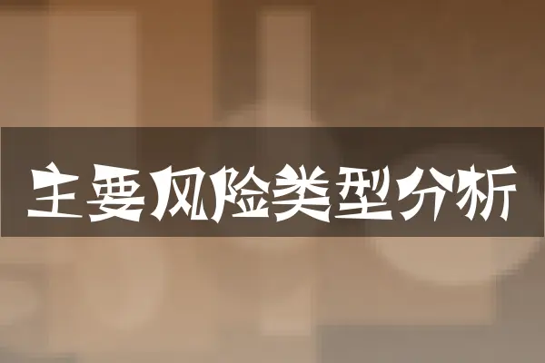 主要风险类型分析