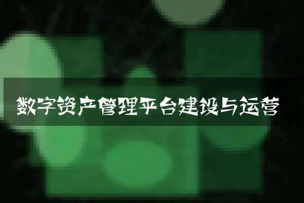 数字资产管理平台建设与运营